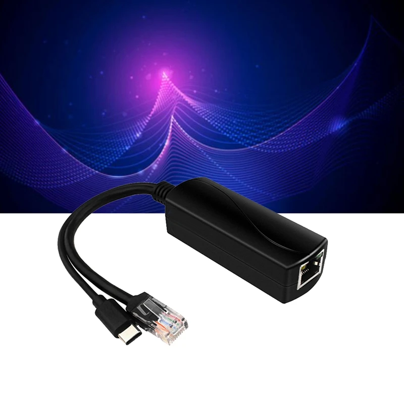 POE Splitter For Raspberry Pi5/5 Generation 5V 4A Type-C Interface Gigabit Ethernet Power Over Ethernet Splitter Easy To Use