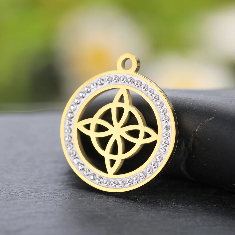 Dawapara Edelstahl Hexenknoten Charms für Halskette Ohrringe Trinity Knot Religiöse Symbole Anhänger DIY Schmuckherstellung – Detail 27