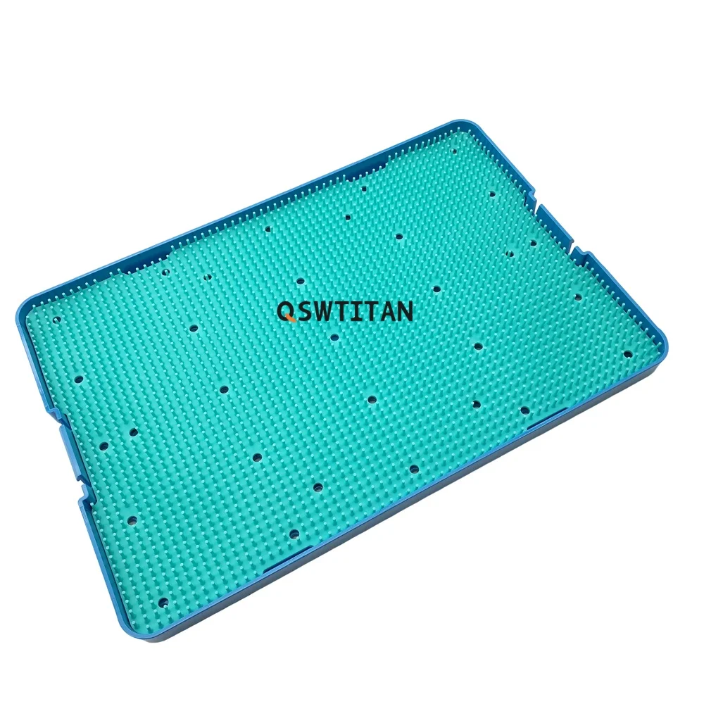 QSWTITAN علبة تعقيم السيليكون 390*260*22 مللي متر صندوق تعقيم الأسنان لعقد الأداة