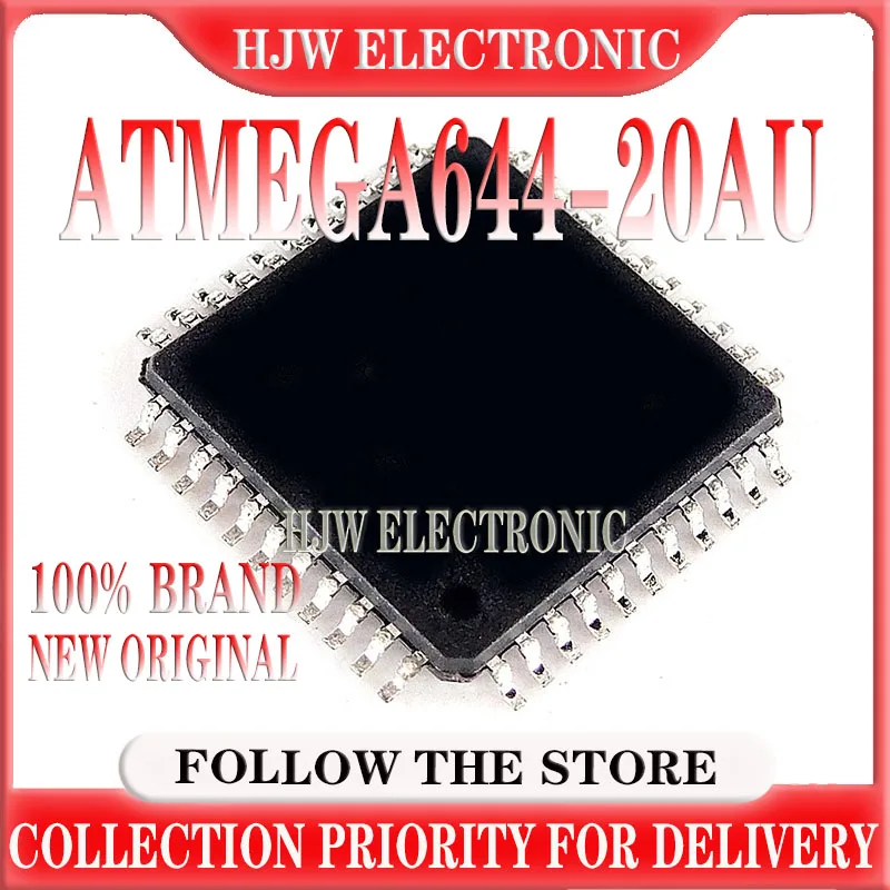 

10-100PCS ATMEGA644-20AU TQFP-44 MCU 64kB Flash 2kB EEPROM 32 I/O Pins New Original IC