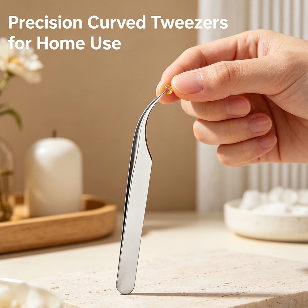 Stainless Steel Tweezers Anti-Rust Household Tool for Furniture Arrangement Craft Jewelry Making Plant Care and Daily Use