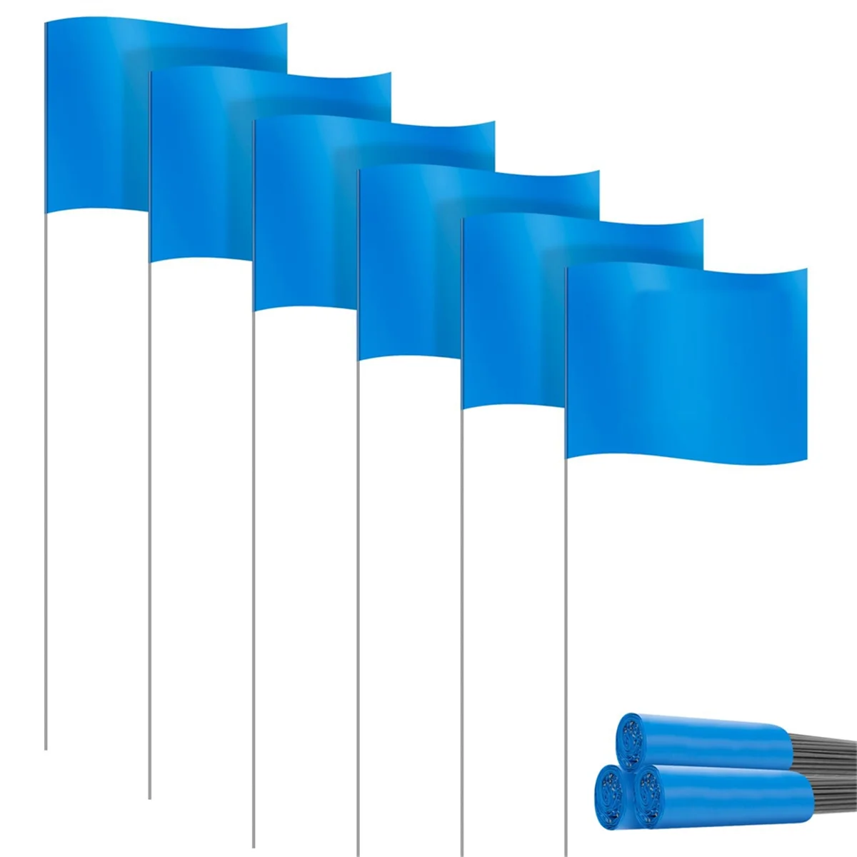 New Marking Flags Marker Flags for Lawn 30 Pack, PVC Small Flags,Marking Flags Lawn Flags, Garden Flags,Survey Flags,Blue