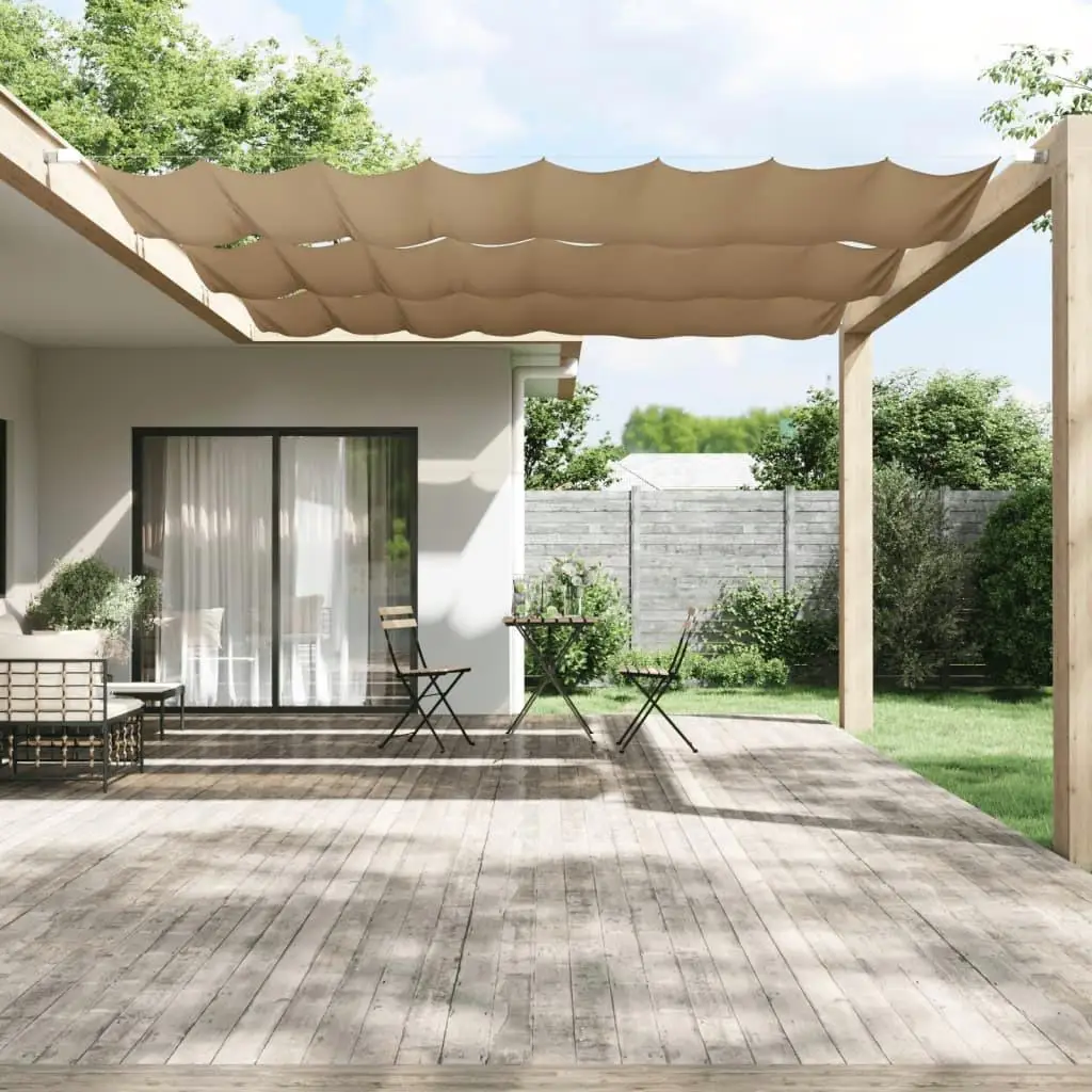 Taupe Vertical Awning 140x420 cm Durable Oxford Fabric for Outdoor Shade & Privacy