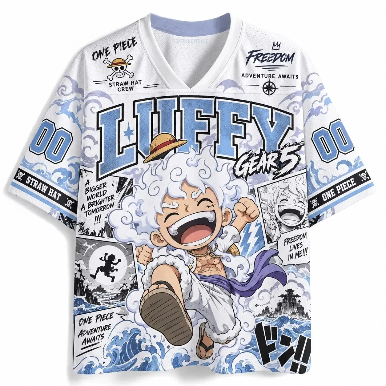 T-shirt en maille One Piece Luffy 2026, nouveau modèle, style trois couteaux, rétro, impression 3D, streetwear anime, coupe ample, cosplay, pour hommes et femmes