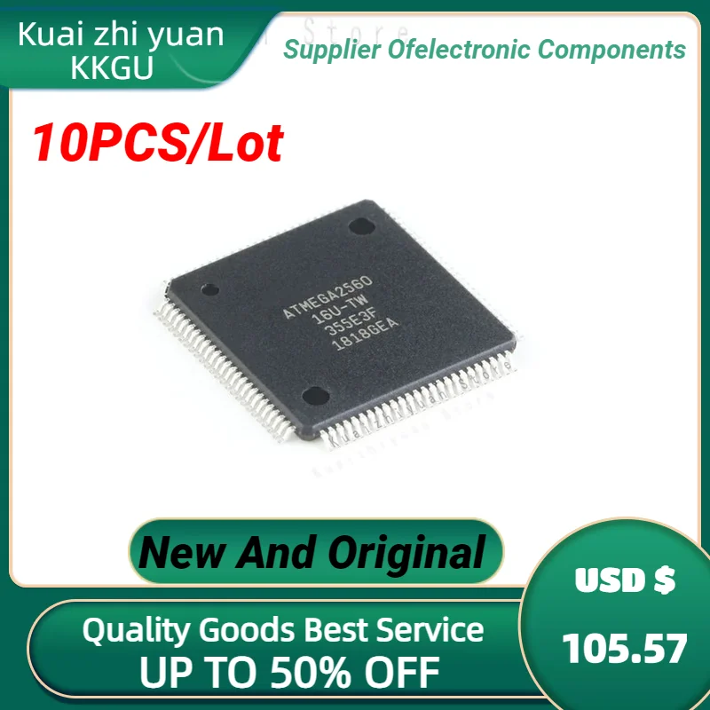 

10PCS/Lot New And Original ATMEGA2560-16AU ATMEGA2560 16U-TH ATMEGA2560 16U-TW IC MCU Chip AT QFP100 TQFP Chipset Quality Goods