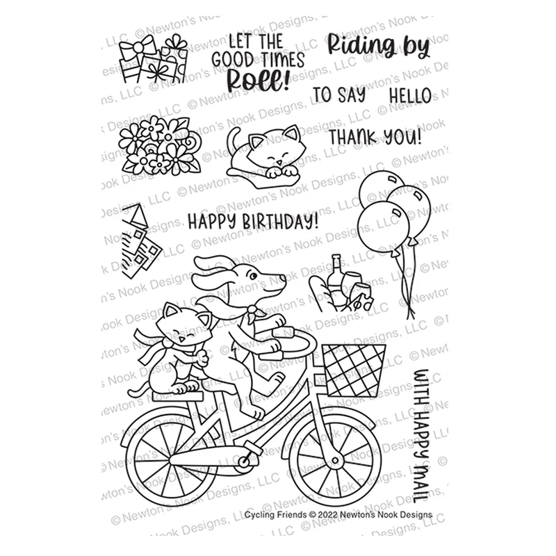 April 2022 New Arrivals Clear Stamps and Cutting Dies for Scrapbooking Paper Making Cycling Friends Embossing Frames Card Crafts