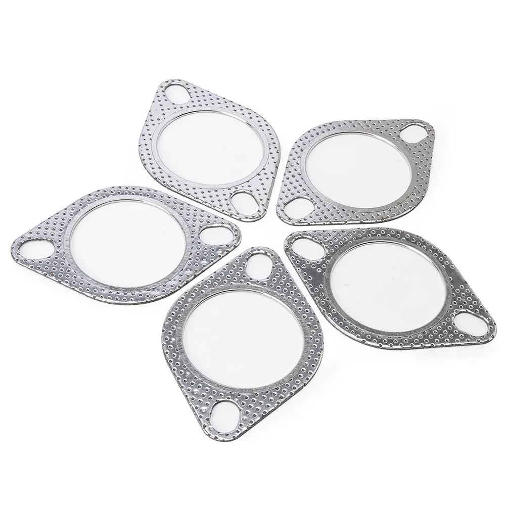 

5/10x 2.5 Inch/63mm Universal Engine Exhaust Pipe Gasket With Two Holes Repairing Parts Rustproof Reliable Sealing Accessories