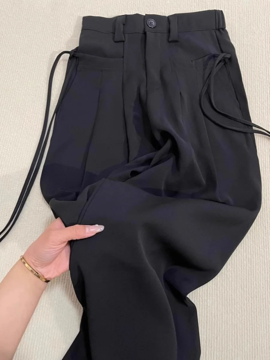 

Женские брюки Bla с высокой талией, широкими штанинами, свободного кроя, больших размеров, стройнящие, струящиеся, прямые, повседневные, в пол