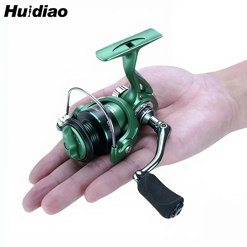 Huidiao Kompakte Spinnrolle, 500/800 Serie, Zero Play, 3+1BB, 5,2:1 Übersetzungsverhältnis, leichte Eisangelrolle, 5 kg/11 lb, leistungsstarker Zugang