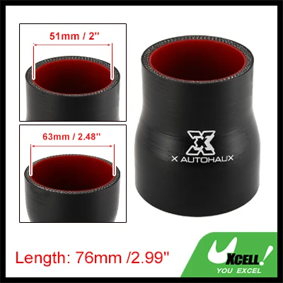UXCELL 51–57 mm 57–63 mm 76–102 mm 89–102 mm gerader Silikon-Reduzierschlauch Silikonschlauchkupplung Ladeluftkühlerrohr für Auto