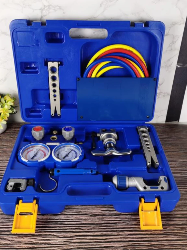 Refrigeration Integrated flaring tool kits VTB-5B Refrigeration tool set Expander set with R410A refrigerant pressure gauge