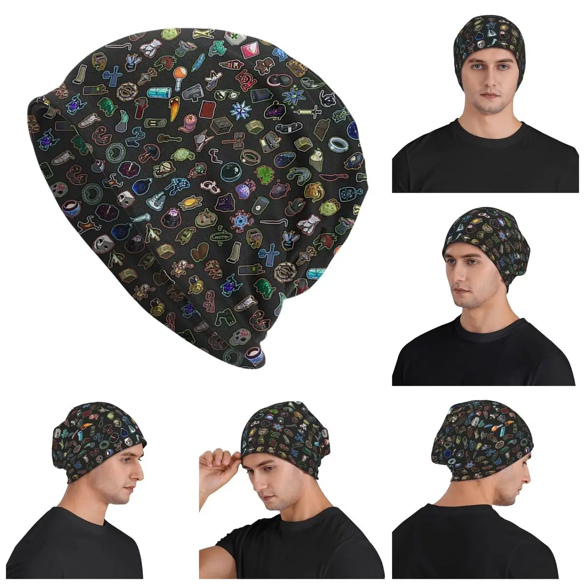 

Risk Of Rain 2 Items Warm Knitted Cap Hip Hop Bonnet Hat Autumn Winter Outdoor Beanies Hats for Unisex Adult