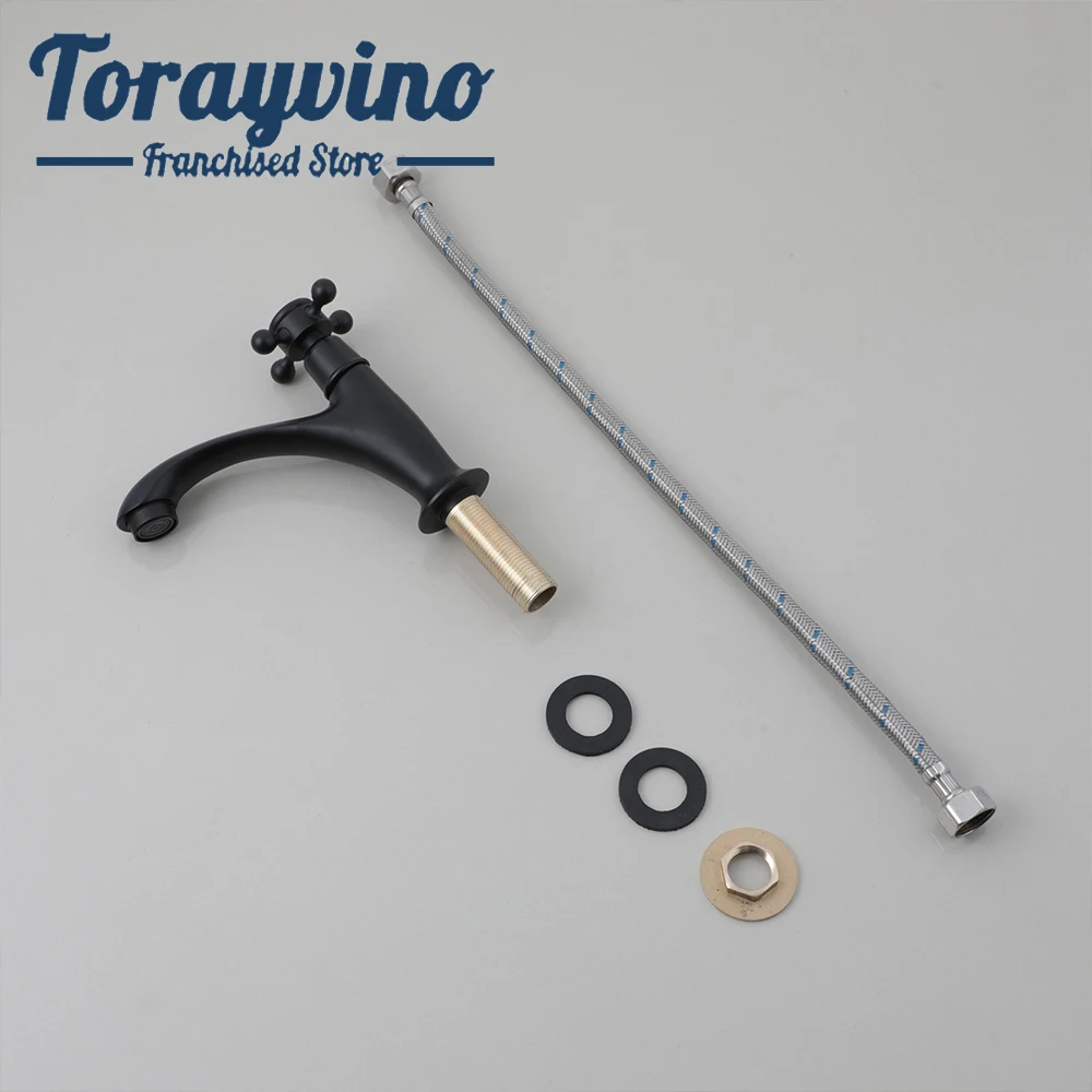 

Torayvino Bathroom Faucet Basin Single Lever Faucet Deck Mounted Washbasin Torneira Bathtub Sink Only Cold Water Tap Nozzle
