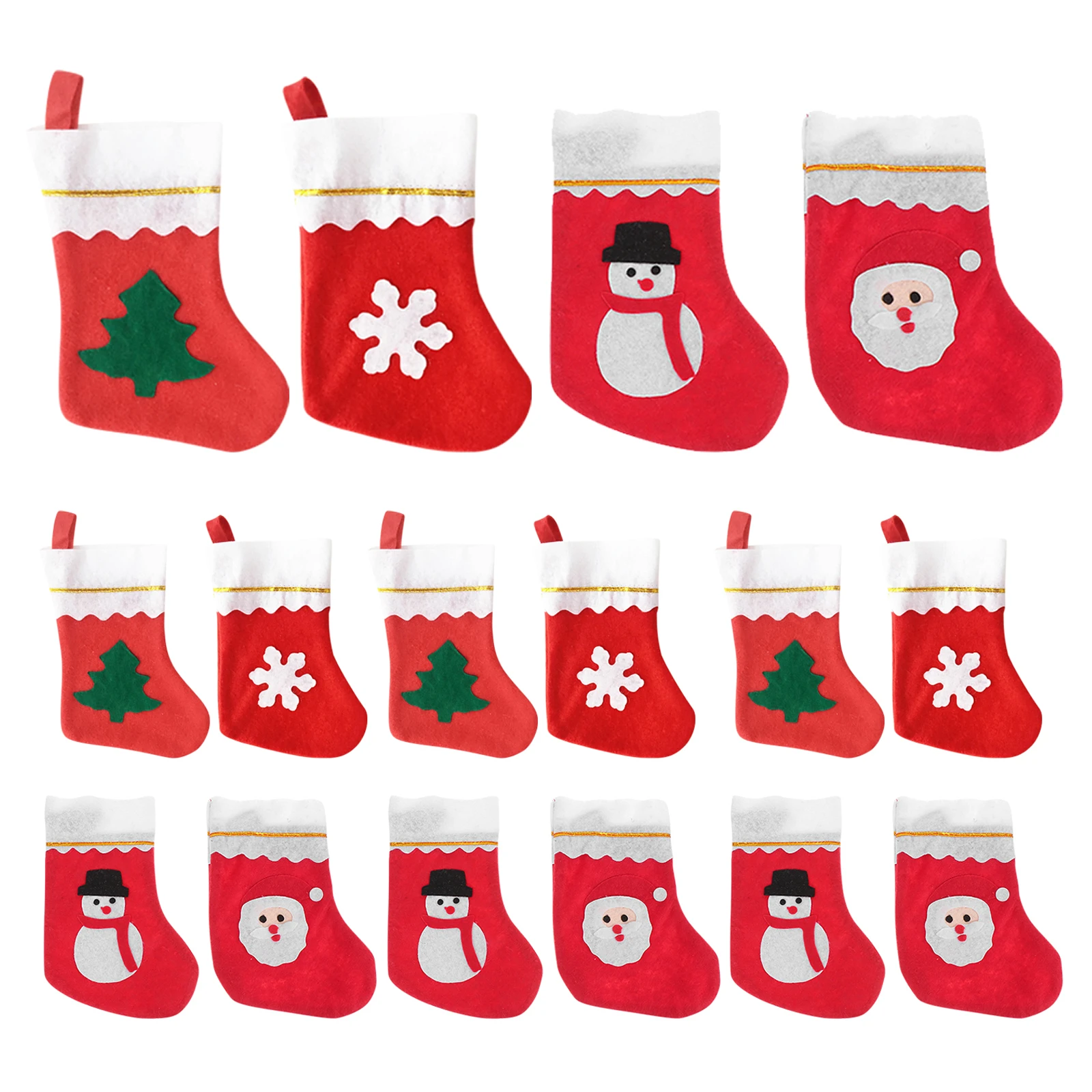 

24 Pcs Christmas Stocking Pendant Xmas Stockings Tree Pendants Hanging Sock Decor Cloth Bag Fireplace Socks Bags