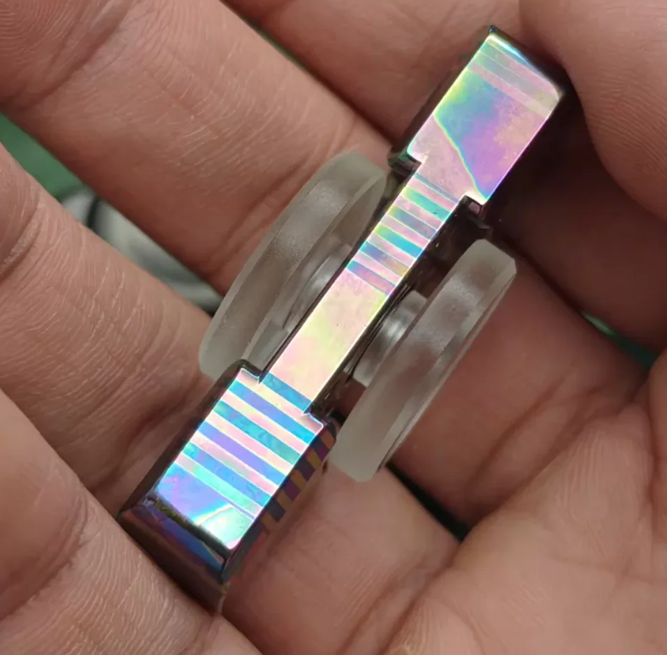 Used EDC Fz small stick ice crystal woven timascus fidget decompression toy