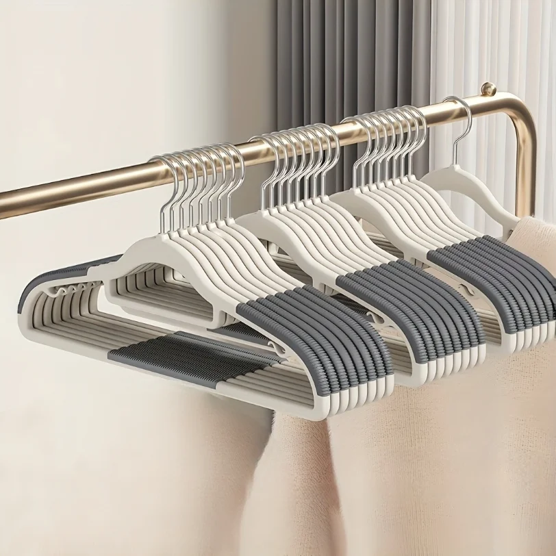 

10Pcs Set of Non-slip Hangers Sturdy and Durable Rotating Hook Hangers Laundry Bathroom & Bedroom Clothes Hangers Organization