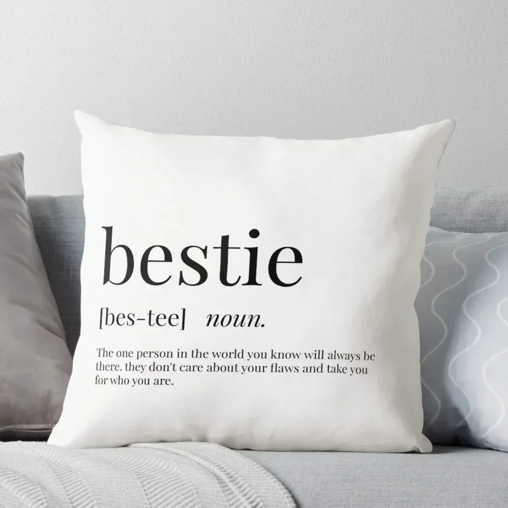 

Bestie Definition Throw Pillow Decorative Cushions Room decorating items Christmas Pillow Covers pillow