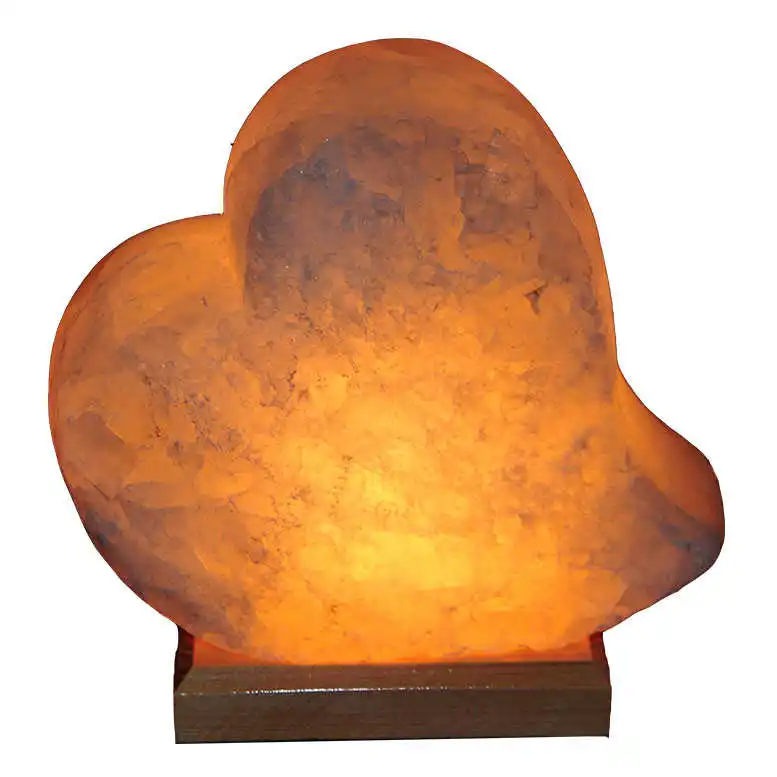 Heart Shaped Natural Rock Salt Lamp Çankırı Wired Bulb White 2-3Kg