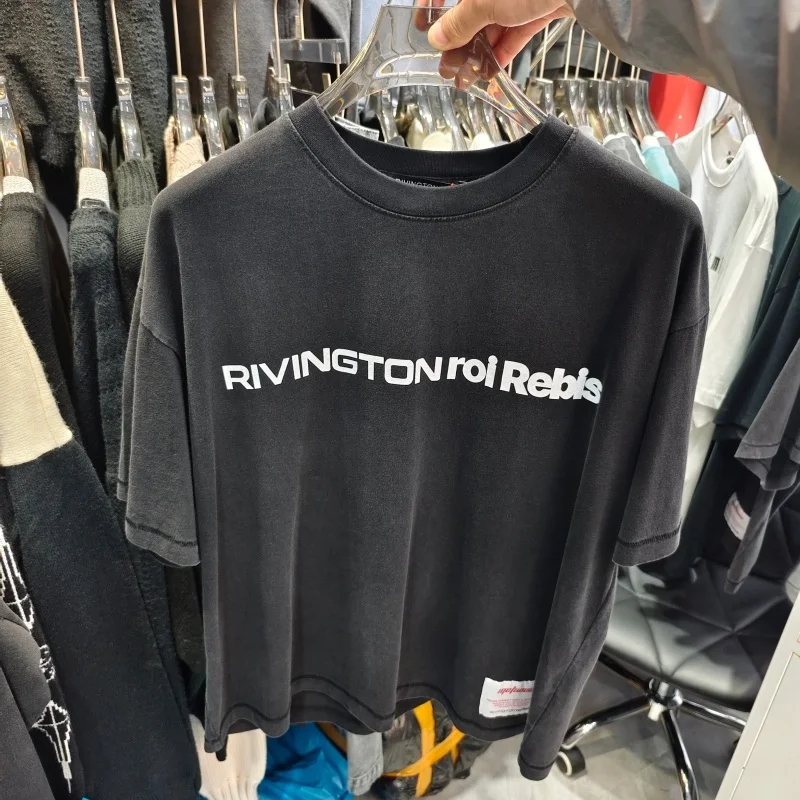 

Черная футболка премиум-класса из хлопка RRR-123 Мягкая дышащая уличная одежда оверсайз с короткими рукавами