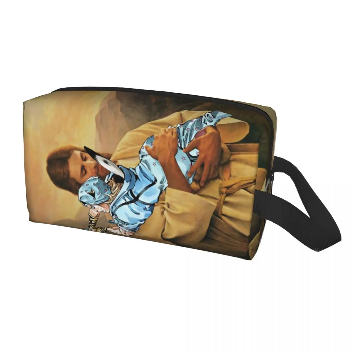 Jojos Bizarre Adventure Polnareff Jesus Travel Toiletry Bag Women Anime Manga Cosmetic Makeup Organizer Beauty Storage Dopp Kit