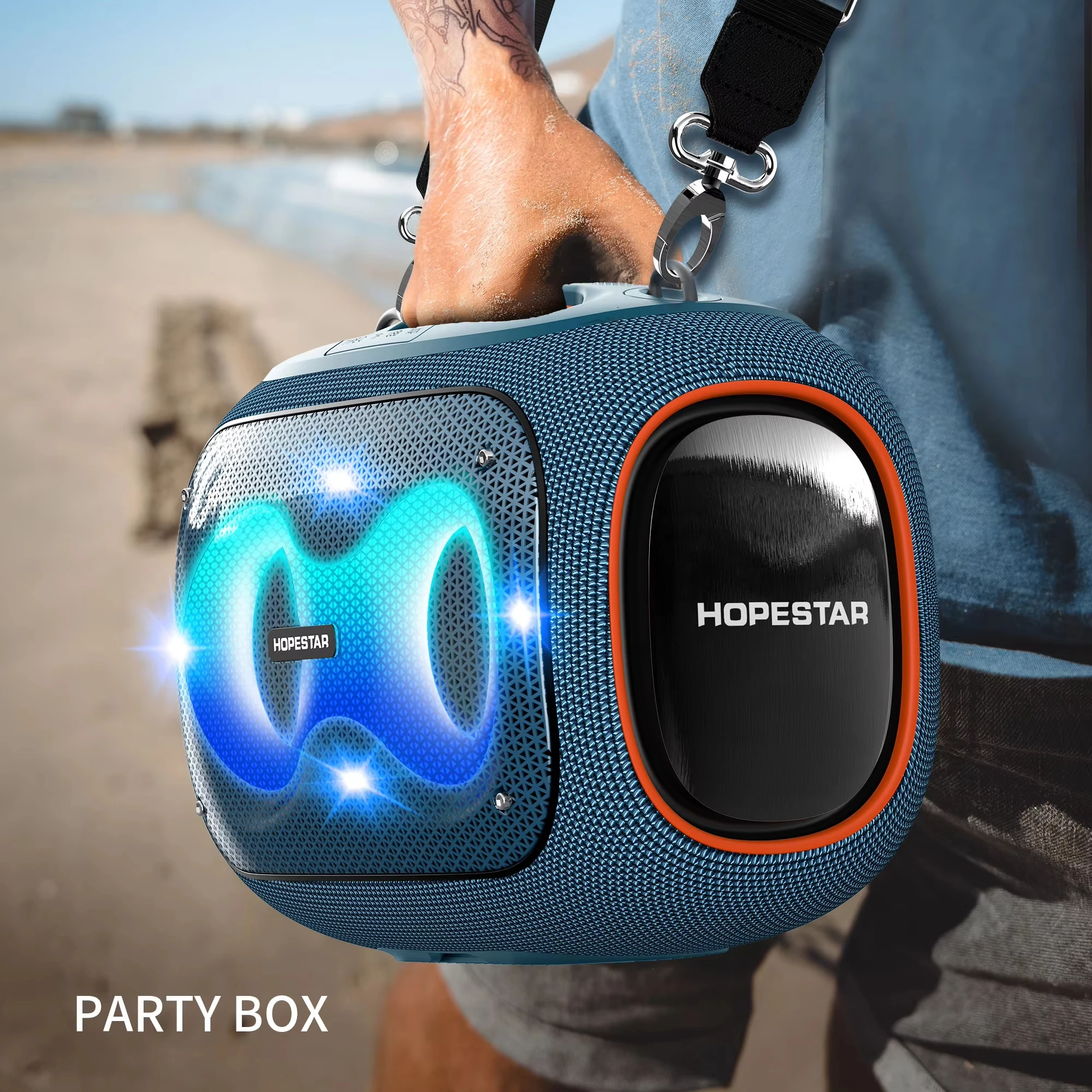 HOPESTAR PARTYBOX 120W Wireless Party Speaker with Dual Mic, 22000mAh, Karaoke Speaker