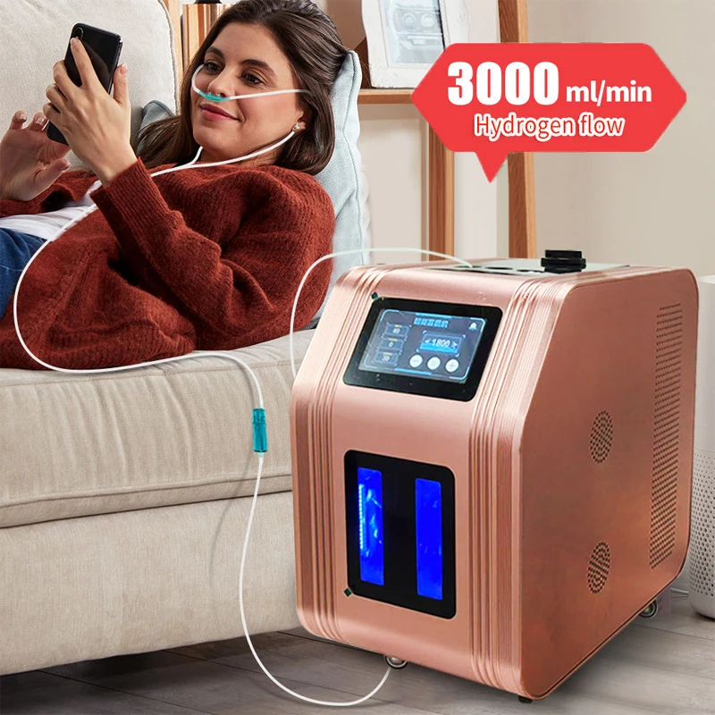 آلة استنشاق الهيدروجين عالية التدفق 3000/4200 مللي إنتاج مولد مياه الهيدروجين 99.99% نقاء H2 الاستنشاق المياه المؤين