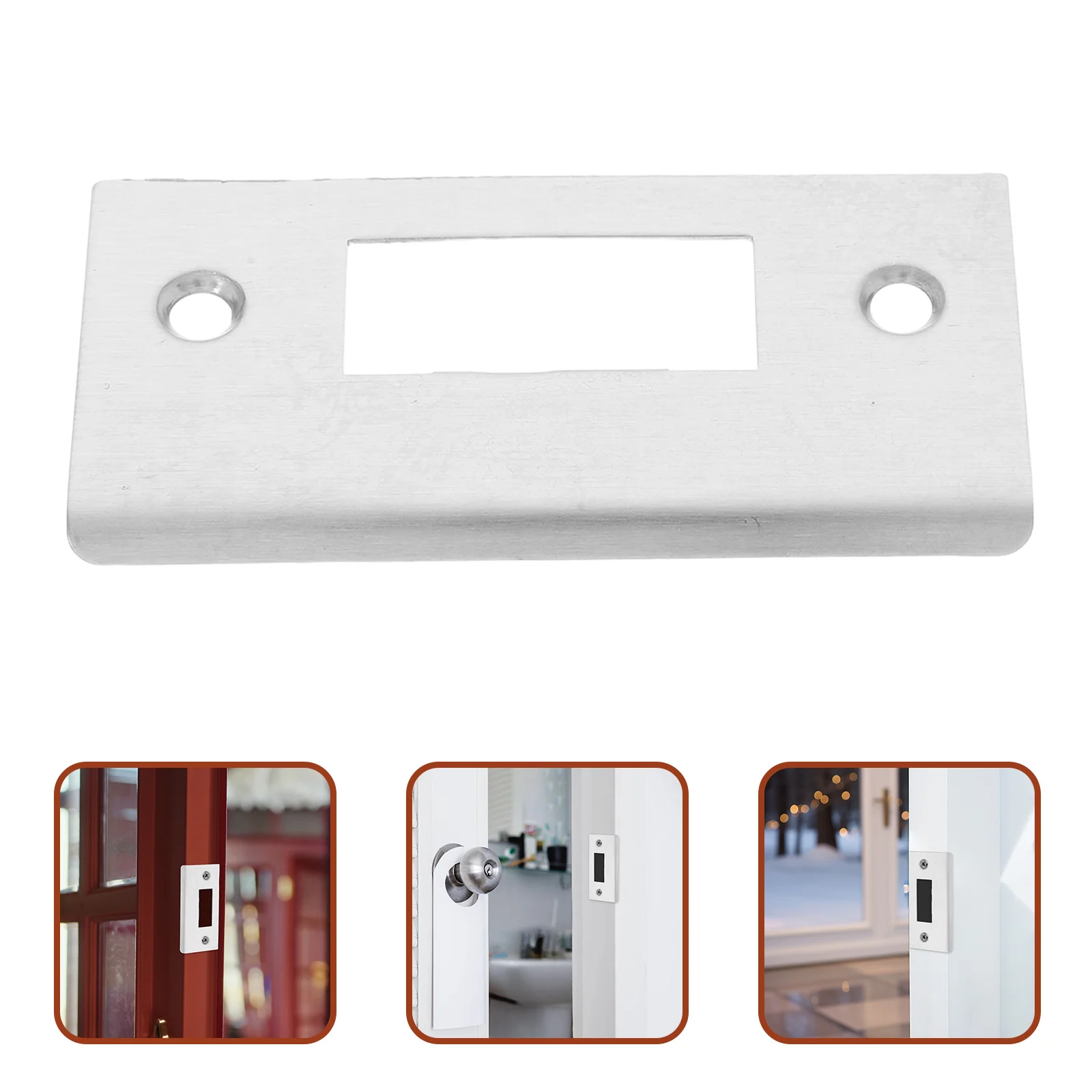 

6Pcs Door Strike Plates Stainless Steel Latch Restorer 315x157inch for Interior Wooden Doors Deadbolt Lock Protector