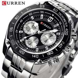 CURREN 8077 orologi con cinturino in acciaio inossidabile completo per uomo Fashion Army Military Quartz Mens Watch Sport orologio da polso orologio maschile Reloje