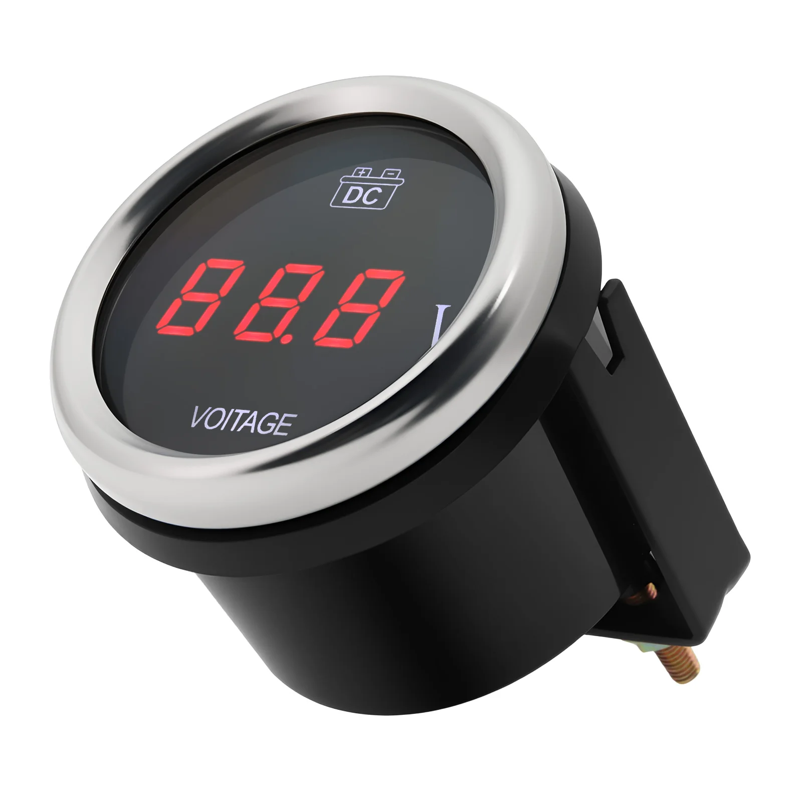 9-35V Red LED Light Digital Voltmeter with Flashing Warning Universal Car 2