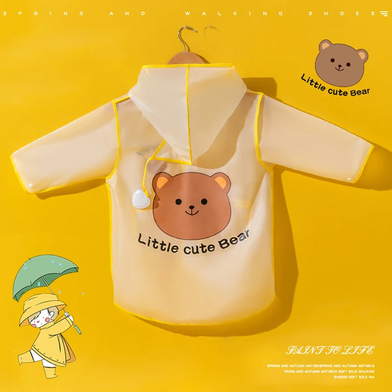 

Children's Primary School Outdoor Raincoats For Boys And Girls Transparent Waterproof Mid-Length Raincoats