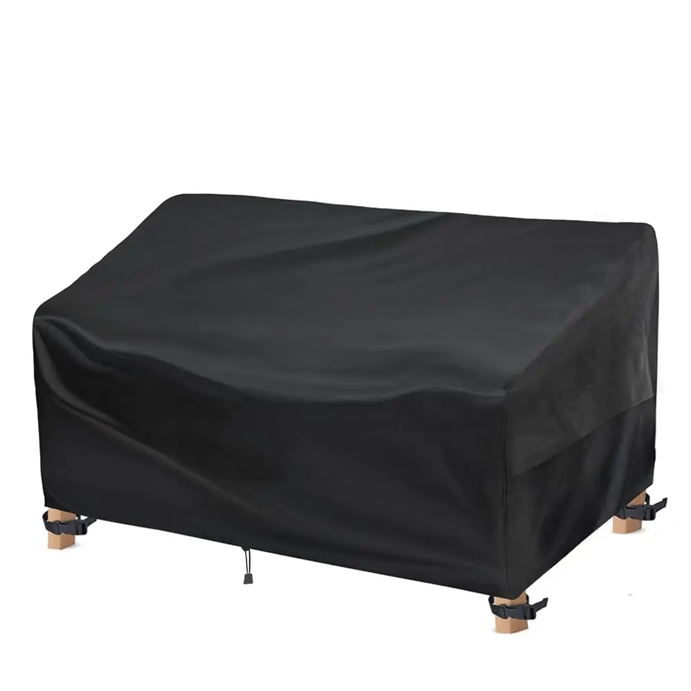 

Outdoor Couch Cover - Waterproof Outdoor Sofa Cover (60W X 35D X 35H Hes, Black) 2-3 Seater Patio Furniture Covers For Outdoor