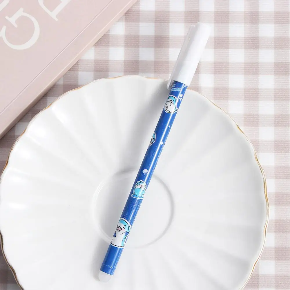 Aksesori Kantor Alat Tulis Pena Tekan 0.5Mm Pegangan Biru Dapat Dicuci Pena Dapat Dihapus Pena Gel Siswa Pena Dapat Dihapus Netral