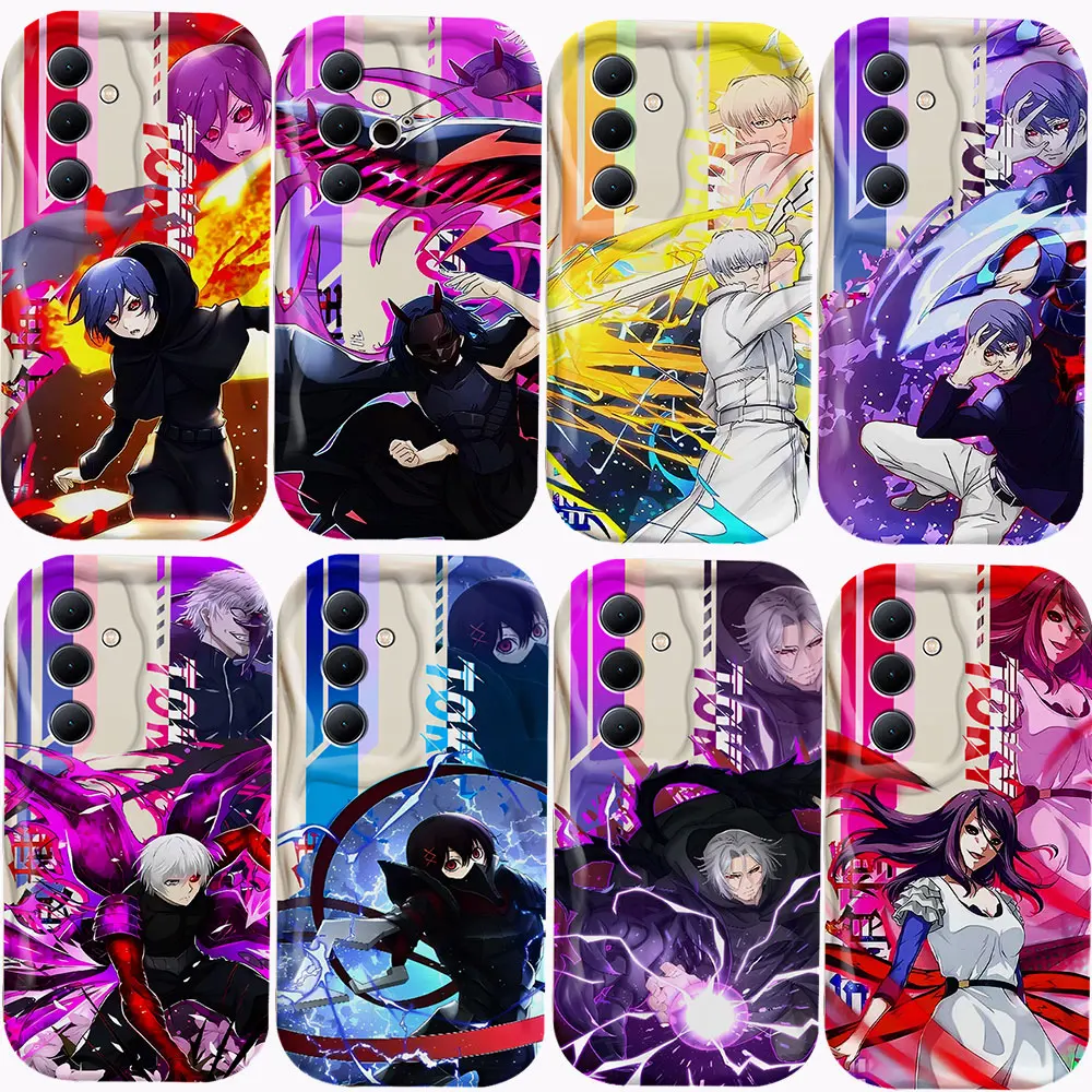 Cartoon Tokyos Ghouls 3D Wave Case For OPPO Realme 12 11 10 9 8 7 7i 6 5 Pro Plus C67 C55 C31 C35 C11 C12 C15 C20 C21Y Cover