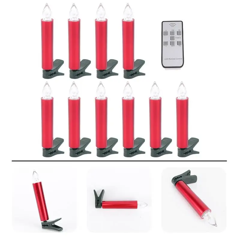 Lampada elettronica per decorazioni per feste di Natale Candele coniche in plastica con telecomando per albero a LED