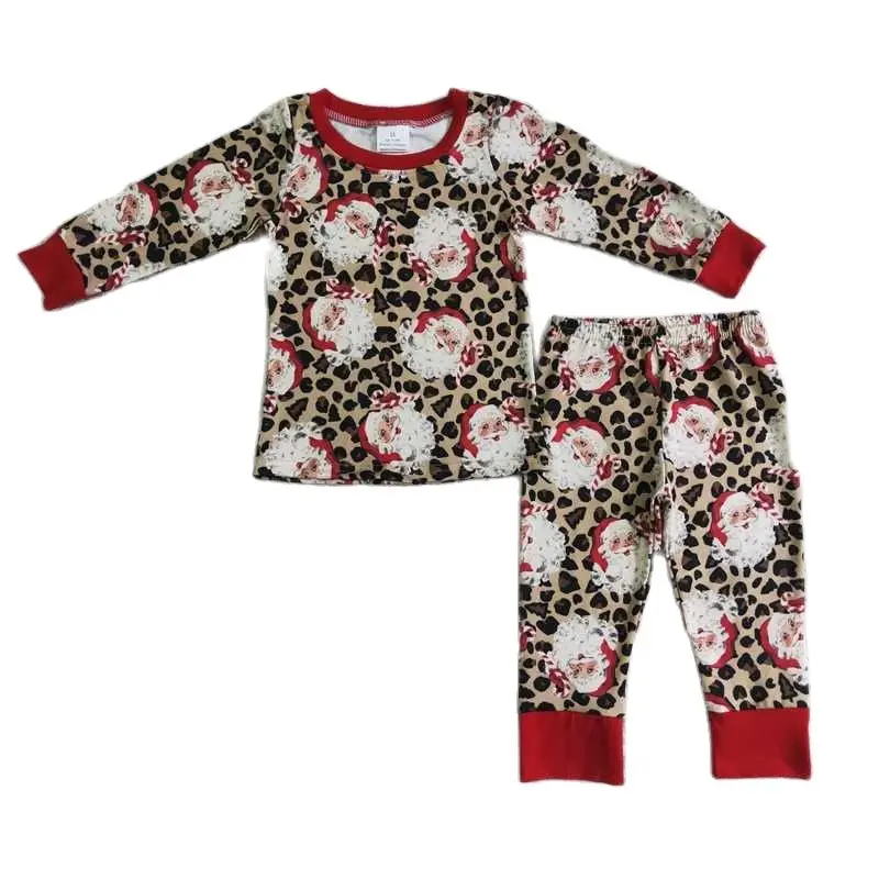 

Boys Santa Claus Leopard Long Sleeve Pants Set