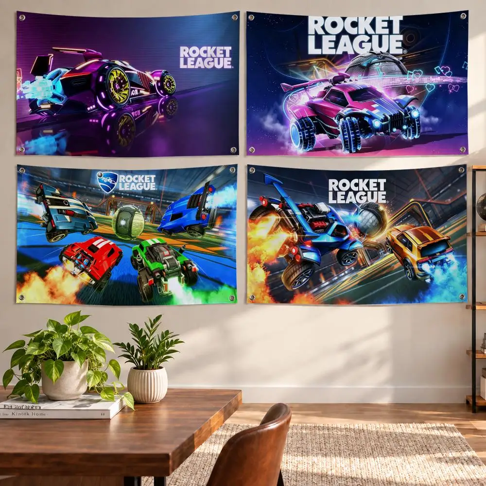 Game R-Rocket League Flags Aesthetic Wall Tapestry Printed Wall Hanging Living Room Party Outdoor Decor