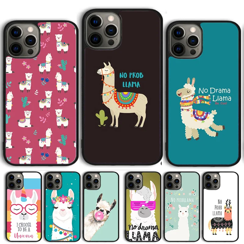 No Prob llama Lama Quotes Phone Case Cover For iPhone 15 16 14 13 12 Pro Max mini 11 Pro Max XS XR Plus Coque Shell