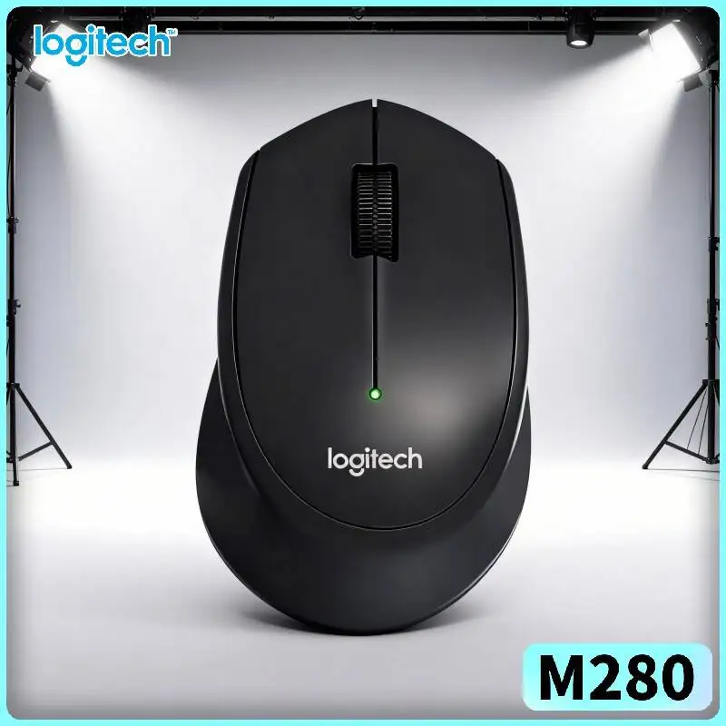 Logitech M280 Ergonomic Wireless Mouse Mute Tap Mechanism 10m Secure Connection 18-Month Battery Easy Install for Desktop PC