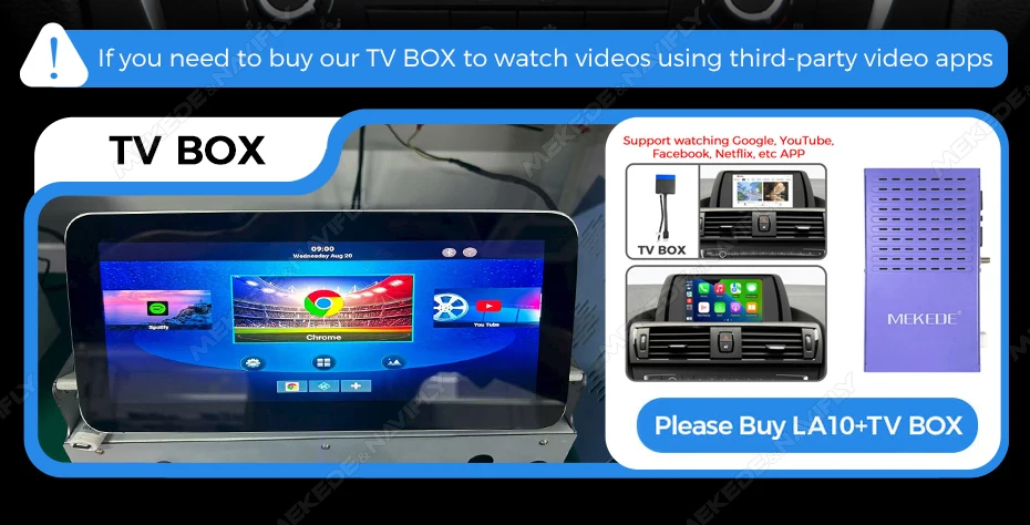 MEKEDE Wireless CarPlay Android Auto Decoder für BMW CCC CIC NBT EVO System 1 2 3 4 5 7 Serie E70 F10 X1 X3 F25 F26 F48 MINI X4 X5 X6 F56 F15 Smart Video BOX – Detail 19