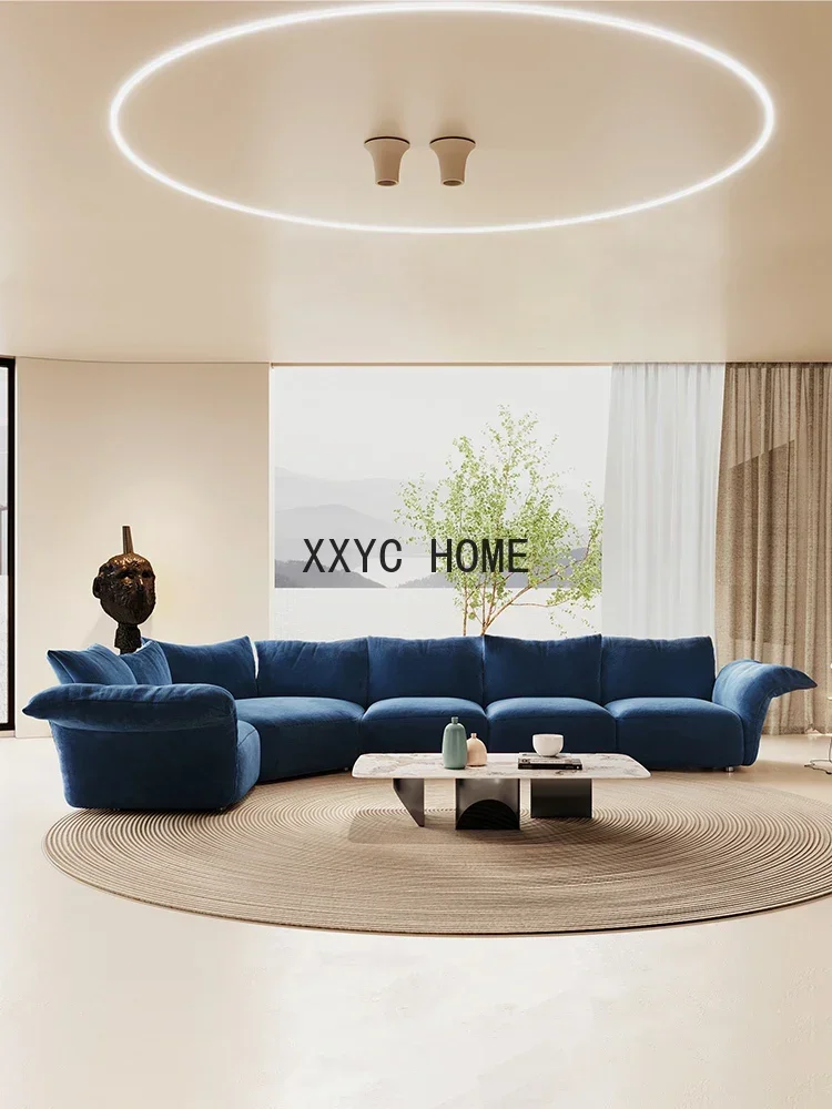 Petalo di fascia alta grande appartamento villa soggiorno divano in flanella combinazione creativa di divani in tessuto a forma di L