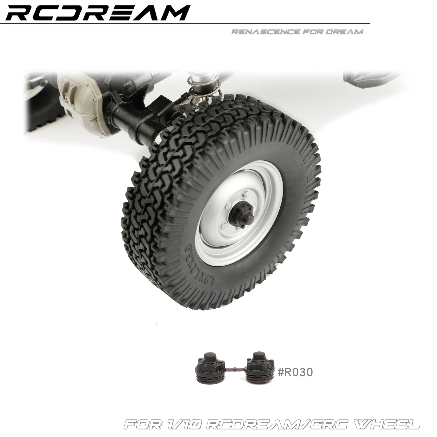 RCDream-ruedas estrechas de 1,9 pulgadas, moda antigua para camión trepador de control remoto 1/10 1/8 D90 RD110 FJ MST VP # R102