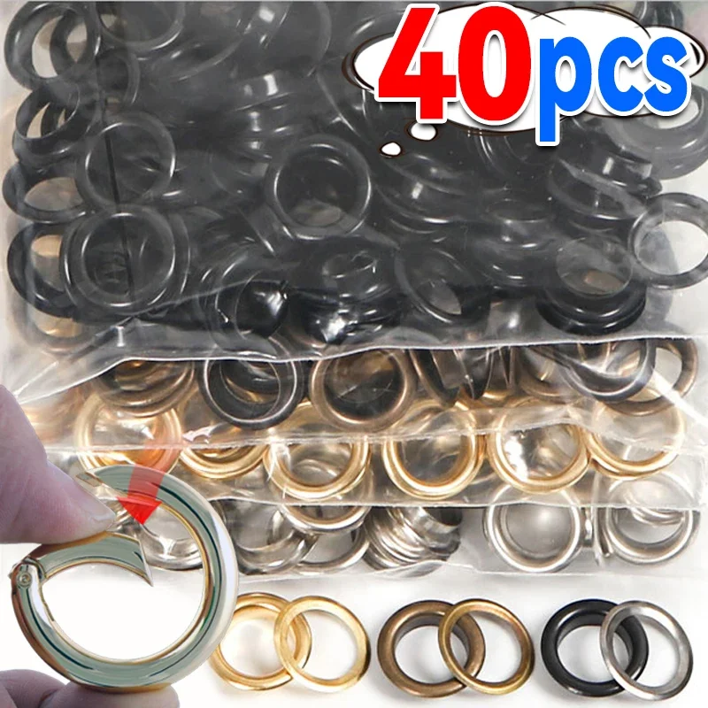 

30/10pcs Metal O Ring Spring Clasps for DIY Jewelry Openable Round Carabiner Keychain Bag Clips Hook Dog Chain Buckles Connector