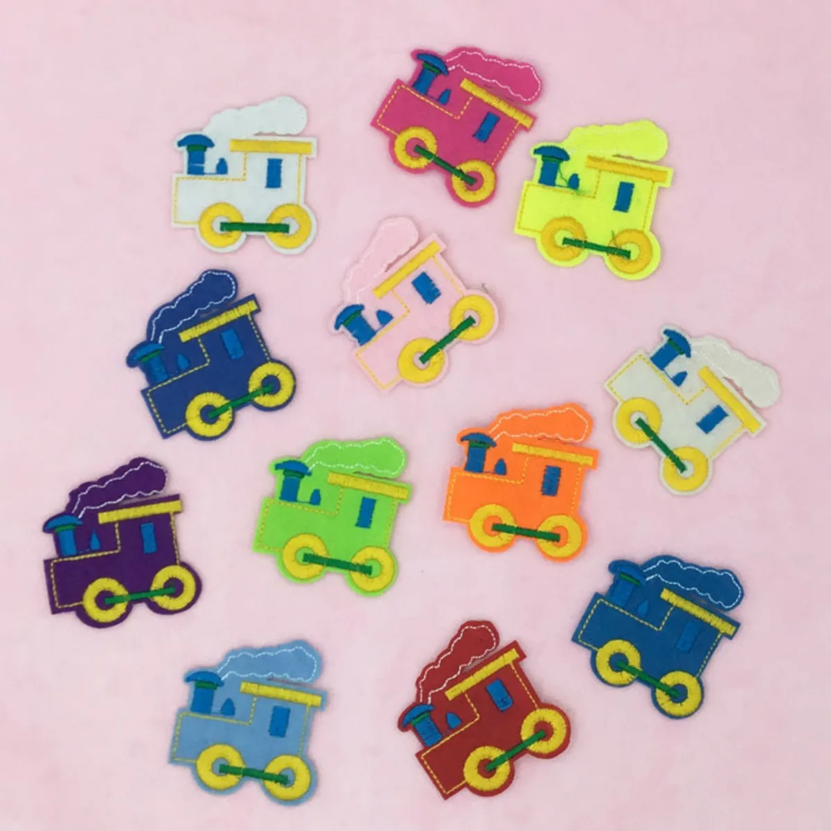 12pcs Mixed Truck Train Car Patches DIY Embroidered Tractor Appliques Iron On Fabric Badges Sewing Accessories Stickers Crafts