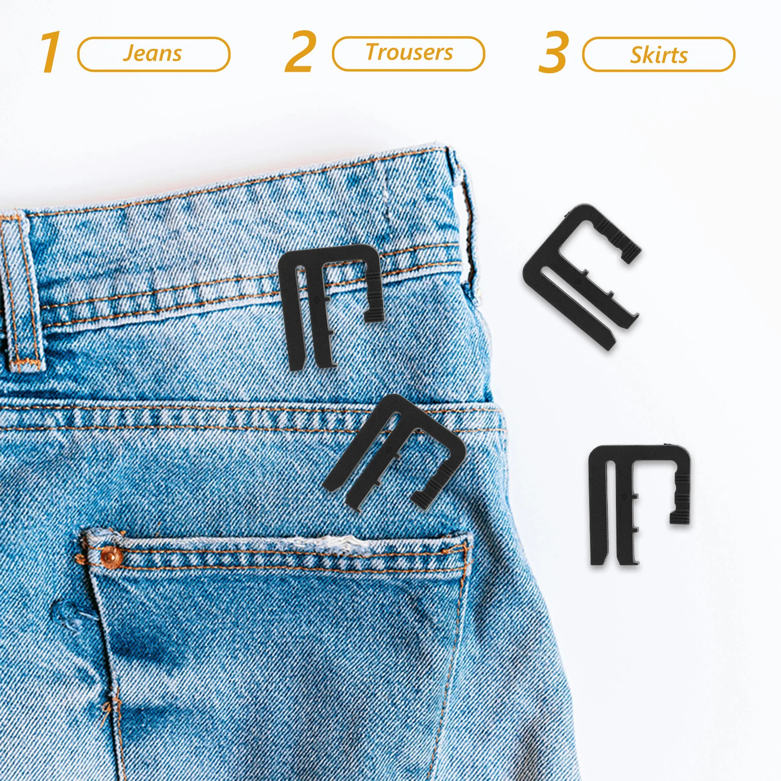 4 個のウエストバンドタイトナー女性用調節可能なパンツボタンクリップジーンズスカートを締めるために縫製不要パンツアジャスター