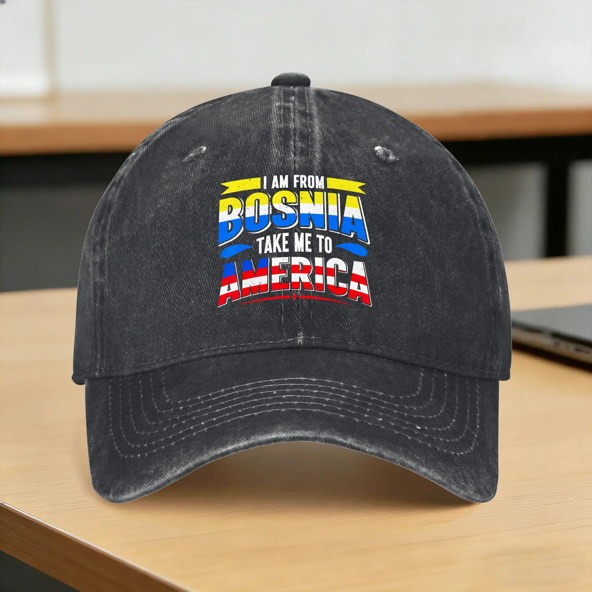 I Am from Bosnia Take Me to America Bosnian  Casual Baseball Cap Outdoor Gym Trucker Hat y2k Funny Sun Visor Snapback Cap