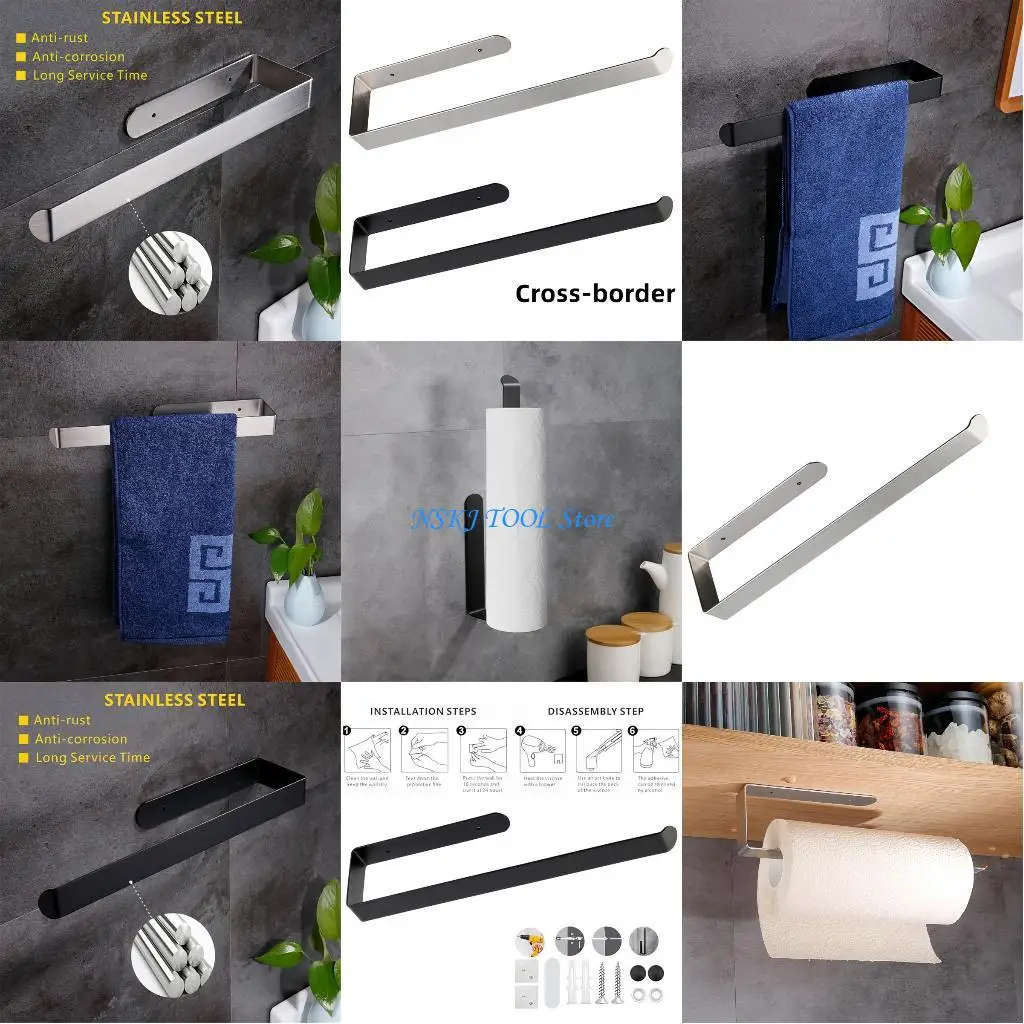 

L8RC Stainless Steel Towel Shelf Wall Mounted Tissue Rack For Hanging Towels Cloth