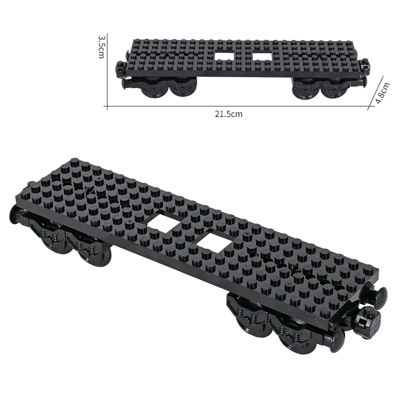 MOC-Train Base Carriage Building Blocks para crianças, tijolos DIY, brinquedos montados, ideia criativa, presente de Natal, cidade, roda