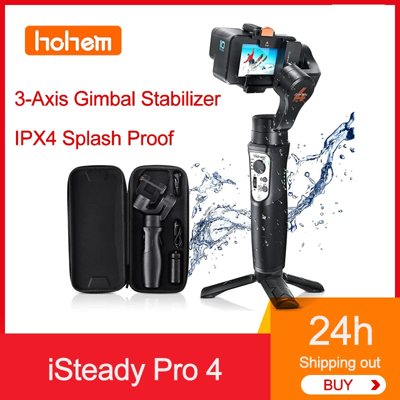 Hohem iSteady Pro 4 Action Camera 3-Axis Gimbal Stabilizer for GoPro 11/10/9/8/7/6/5 Gimble Stabilizer for Osmo Action 3 Cameras