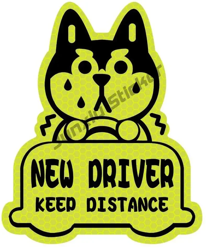 New Driver Reflective Sticker Car Decal Keep Distance Sticker for Student Driver Stickers Styling Scratches Accessories Decals