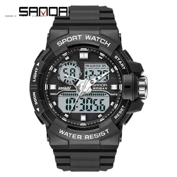 Fashion Sanda Top Brand Waterproof Sports Watch Men's Clock Led Digital Quartz Luxury Men G Style Luminous Relogio Masculino